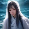 年轻女性测评员手持手机正在实测网页加载情况的工作照，表情认真